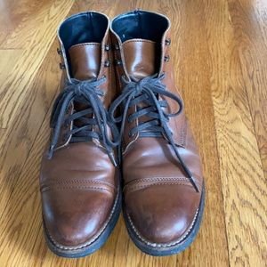Brown leather Thursday boots, size 9.5 M in excellent condition.